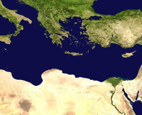 Satellite Image of the Mediterranean Sea