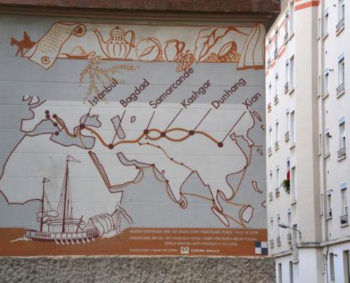 Silk road : A mural made in the 1960s
